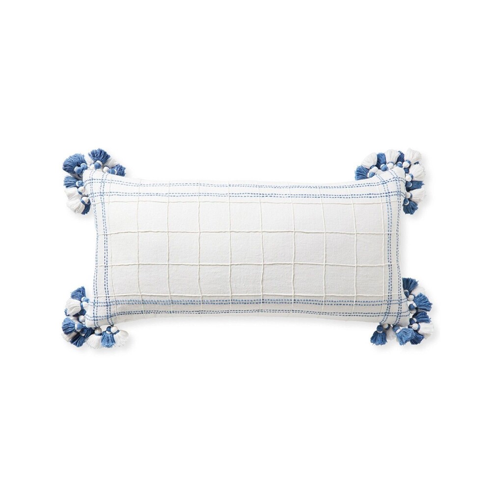 Serena & Lily Tarifa Pillow Cover 14" x 30" French Blue NWT